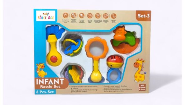 6 Pcs Premium Baby Rattle Set