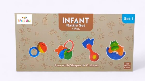 4 Pcs Premium Baby Rattle