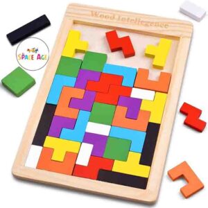 40-Piece Wooden Russian Block Puzzle Set