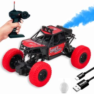 Rechargeable Remote Control Rock Crawler Car with Smoke Spray for Kids