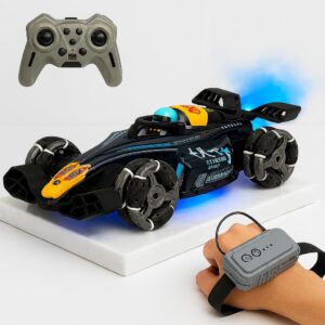 Space Age RC Drift Stunt Car with LED Lights and 4WD Dual-Sided Design